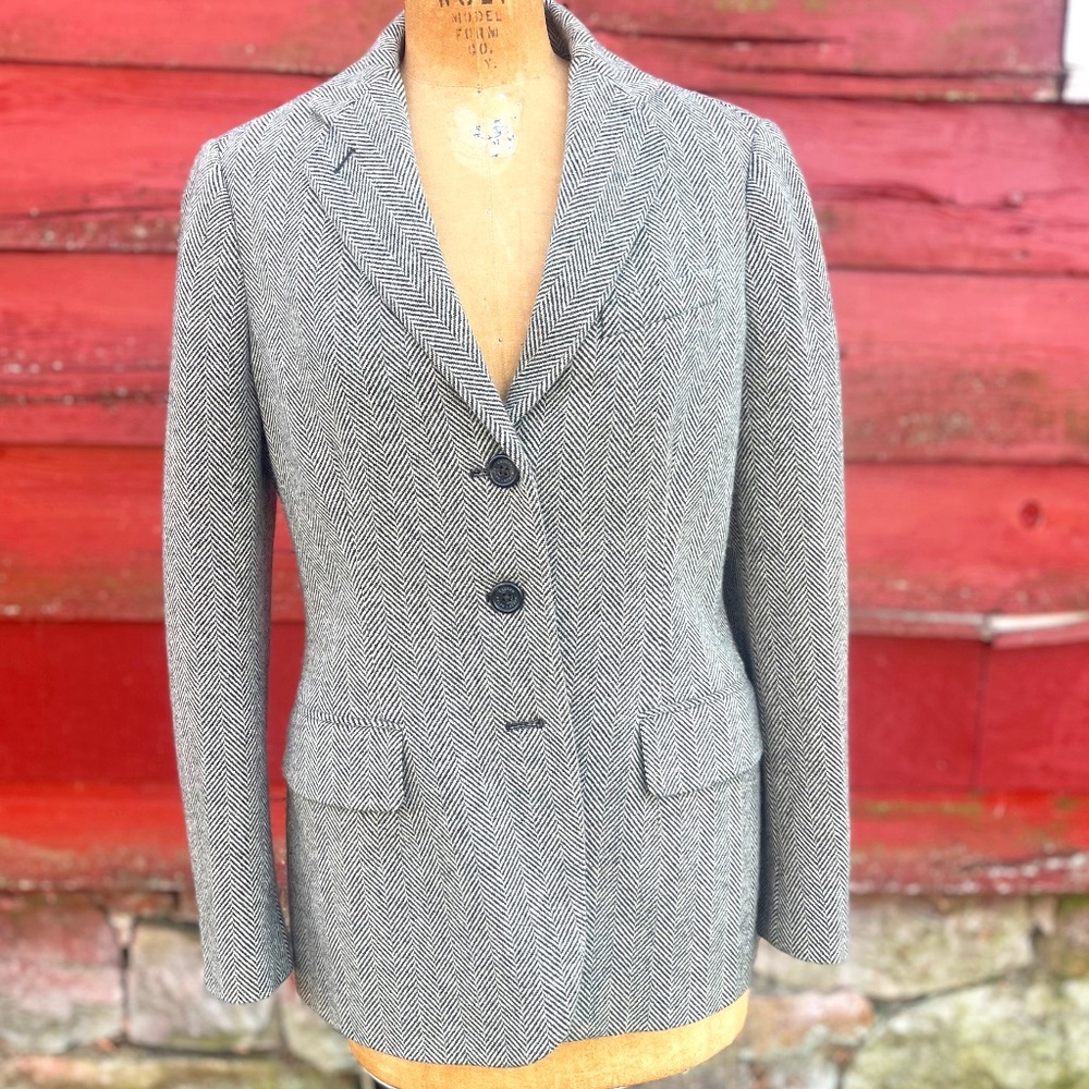 Rare Vintage 90’s Lauren Green Label Women's Herringbone Blazer – Size 10